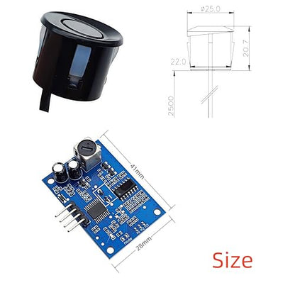 2PCS JSN-SR04T 23-500cm Integrated Ultrasonic Distance Measuring Sensor Transducer Module High Precision Waterproof Compatible with Arduino, MCU