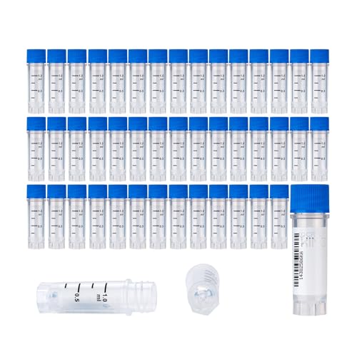 1.0ml Cryovials, Side-Coded, External Thread, Blue, 25Pcs - color: Blue, size: 1.0ml
