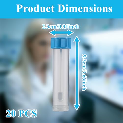 Stool Sample Collection Kit,25-30ml Screw Top Sample Jar with Spoon ﻿ - color: LIGHT BLUE