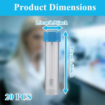 Stool Sample Collection Kit,25-30ml Screw Top Sample Jar with Spoon ﻿ - color: LIGHT BLUE