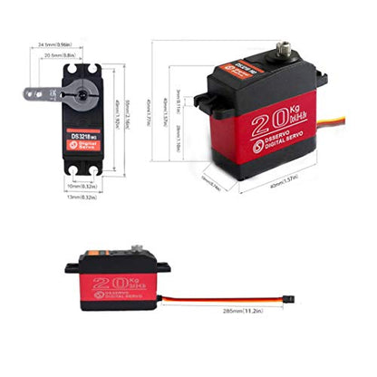 ZOSKAY Servo High Torque Metal Gear Standard Digital Servo 25KG/0.13S 6.8V for 1/8 1/10 RC Cars (20kg Control Angle 180)