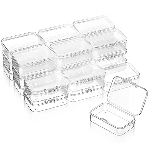 SATINIOR 24 Pcs Small Clear Plastic Container Box, 2.5 x 1.7 x 0.8 in - size: 2.5 x 1.7 x 0.8 in