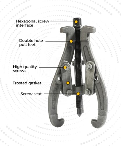6" Bearing Puller,Car Accessories Gear Puller,Automotive Tool 3 Jaw Wheel Puller with Reversible Claws,Heavy Duty Pulley Puller for Automotive Wheel,Pulling Tool Kit for Motorcycle Car SUV