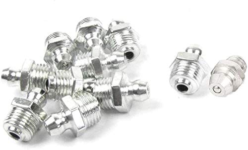 XMHF 20pcs M10 Straight Iron Grease Fitting Assortment Kit Zerk Fitting Nipple 10mm x 1mm Male Thread