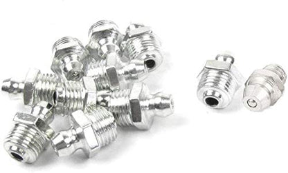 XMHF 20pcs M10 Straight Iron Grease Fitting Assortment Kit Zerk Fitting Nipple 10mm x 1mm Male Thread