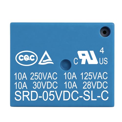 25Pcs PCB Power Relay SRD-05VDC-SL-C, DC 5V Coil, 10A 250VAC, SPDT, 5 Pin, for Household Appliance Boards (25) - size: 5VDC