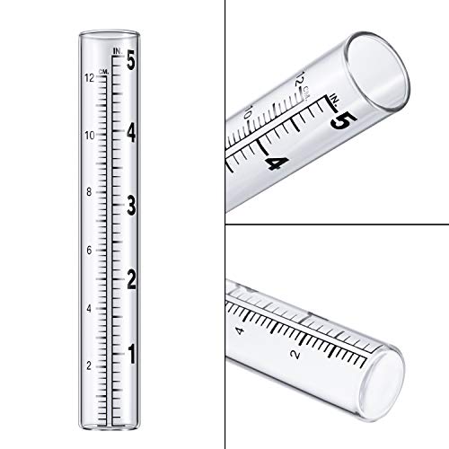 Frienda 4 Pcs 5 Inch Rain Gauge Glass Tube Replacement with SCA