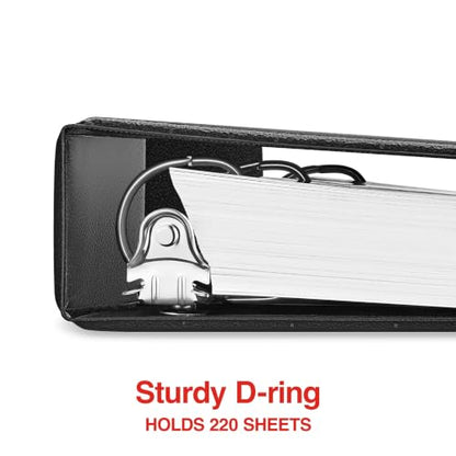 Staples 1" 3-Ring View Binder, D-Ring, Black, 4/Pack - color: Black, size: 1-Inch, style: 4 Pack
