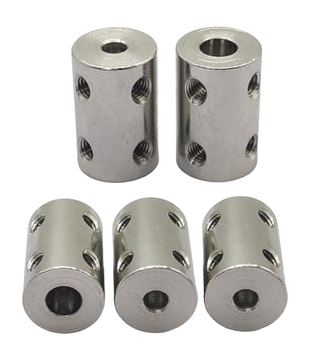 5Pcs 5mm to 5mm Shaft Coupler Connectors,Steel Coupler Rigid Couplings Adapter with Screws for CNC Machine 3D Printer RC Motor Accessories and DIY - size: 5mm to 5mm