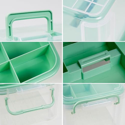 15qt Medicine Organizer - Plastic Portable Storage Box with Handle Green - color: Green