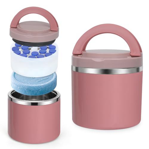 3ml Peptide Case for Fridge, 20slots Peptides Vial Jar with Ice Pack Pink - color: 20slots Pink Jar+ice Pack