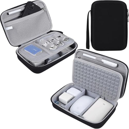 Hard Travel Electronic Organizer Case for MacBook Power Adapter Chargers Cables Power Bank Apple Magic Mouse Apple Pencil USB Flash Disk SD Card Hard Drive Waterproof Shockproof Carrying Bag, Black - color: Black