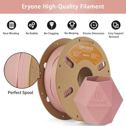 ERYONE Matte 3D Printer PLA Filament 1.75 +/- 0.03mm, Matte Filament PLA 1KG(2.2LBS) Spool, Pottery Red - color: Matte Pottery Red