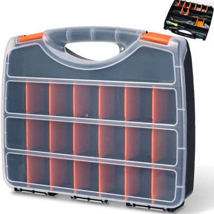 Hardware Organizer Box 21 Adjustable Compartments 2 Fixed Sections