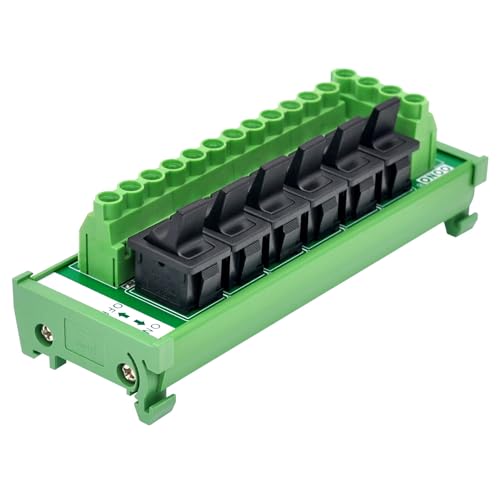 DIN Rail Mount 6 Channel Paddle Switch DC Power Distribution Strip Module - style: Paddle Switch, DIN Rail Mount