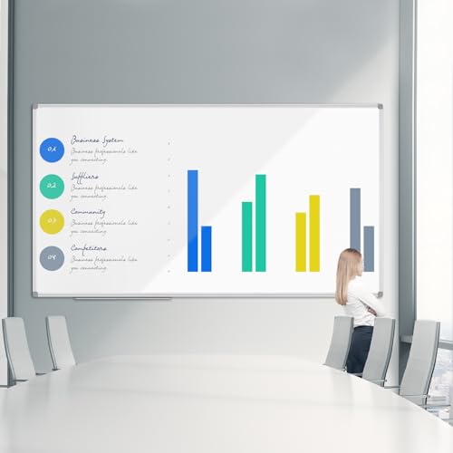 JILoffice Large Magnetic White Board, Dry Erase Whiteboard 96 x 48 Inch, 2 Pack, Silver Aluminum Frame Wall Mounted Board for Office Home and School - size: 2 Pack 96 x 48 Inch
