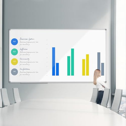 JILoffice Large Magnetic White Board, Dry Erase Whiteboard 96 x 48 Inch, 2 Pack, Silver Aluminum Frame Wall Mounted Board for Office Home and School - size: 2 Pack 96 x 48 Inch