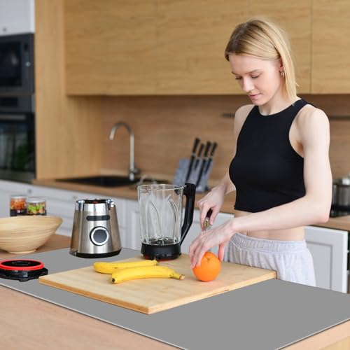 Silicone Protector Mat 47x24 Inch, Gray - color: Gray