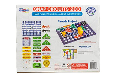 SNAP CIRCUITS 203 STEM Electronics Kit, 200+ Projects, Ages 8+