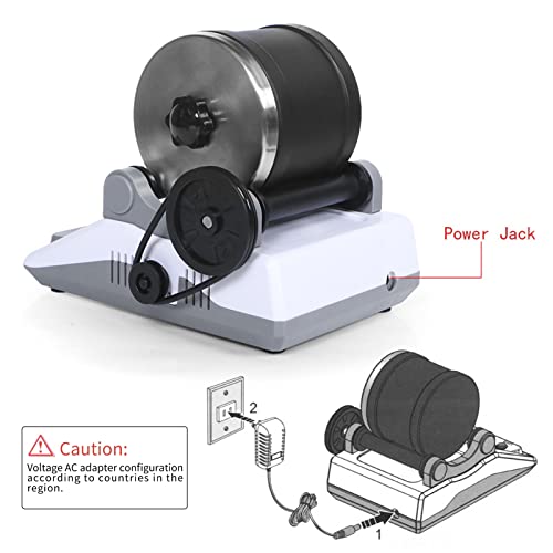 Rock Tumbler Kit - Turn Rough Rocks into Beautiful Gems with 7-Day Timer, Includes 2 Belts, Bag of Rough Stones, 4 Stages of Grits: Coarse, Fine, Polishing, Final Polishing