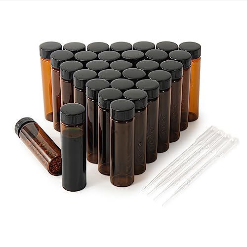 40ml Amber Small Glass Vials 30pcs with Screw Caps(30pcs) - color: Amber, size: 40ml 30pcs