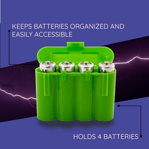 3 Pack AA / AAA / CR123A Green Battery Holder Storage Cases