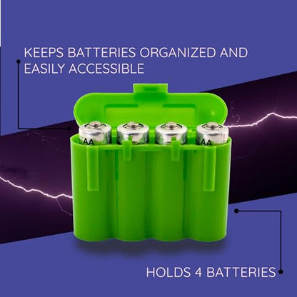 3 Pack AA / AAA / CR123A Green Battery Holder Storage Cases
