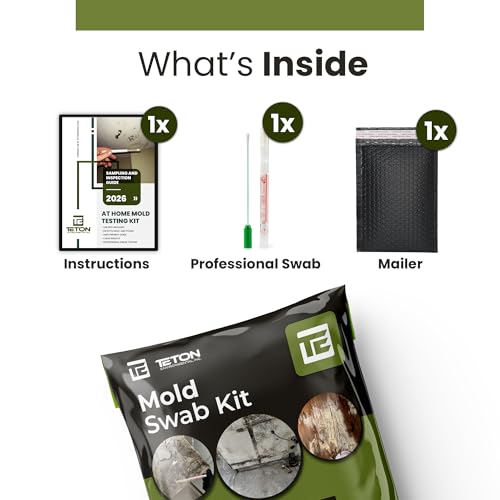 Mold Test Kit for Home – Lab Fees Included, Detects 20+ Mold Types, Swab & Air Sample Testing, Lab Analysis in 1 Business Day Once Lab Receives Sample (1 Pack)