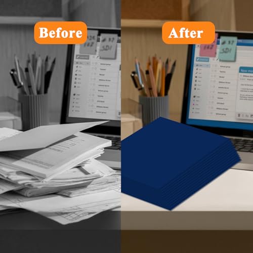 pmybupo Two Pocket Folders,50 Pack Blue File Folders with Pockets Fit Letter Size Paper,Thick Paper File Folder for School Office Business Home - color: Blue 50