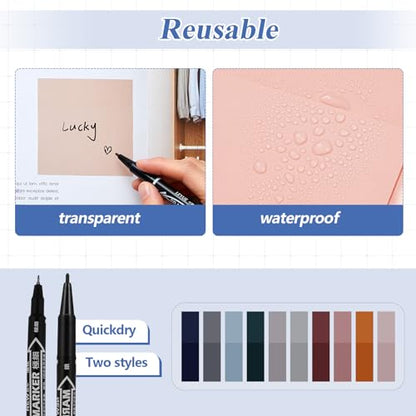 Jutom 39 Pcs Aesthetic Book Annotation Kit,Black,Cute Style - color: Black, style: Cute Style