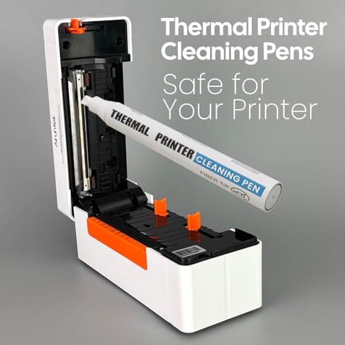 Thermal Printer Cleaning Pen 10 Pack – Printhead Cleaner for Thermal Receipt, Shipping Label, POS & Card Printers, Safe & Easy Maintenance Tool