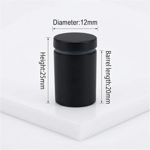 Lantee 20pcs Black Sign Standoff Screws, Stainless Steel Wall Mount Standoff Holders, Heavy Duty for 1/2" Thick Acrylic/Glass 1/2" x 1"(12x25mm) - color: Black, size: 1/2" x 1" / 12 x 25mm