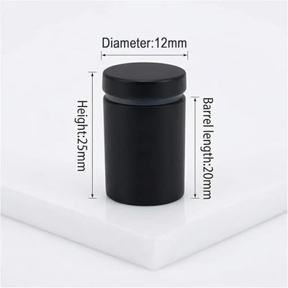 Lantee 20pcs Black Sign Standoff Screws, Stainless Steel Wall Mount Standoff Holders, Heavy Duty for 1/2" Thick Acrylic/Glass 1/2" x 1"(12x25mm) - color: Black, size: 1/2" x 1" / 12 x 25mm