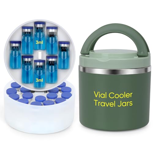 3ml Vial Storage Case with Jar, Hold 28 Vial, Perfect for Diabetics, Green - color: 28slots Green Jar