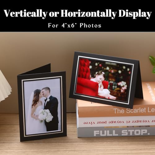 50 Sets Photo Frame Cards with Envelopes 4x6 Paper Picture Frames Bulk - color: Black, size: 4X6