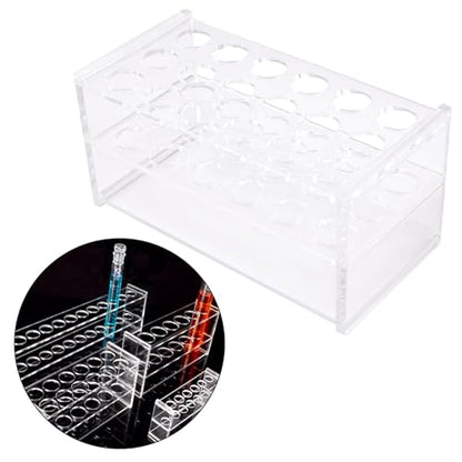 RUIAN Test Tube Holder Acrylic Lab Stand Rack 18-Well 17mm Diameter for 10ml Centrifuge Tubes, Durable Space-Saving Desktop Organizer for Laboratory, School & Science Classroom
