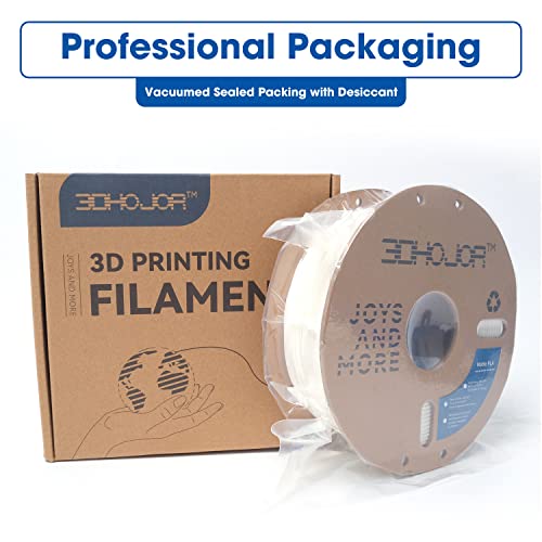 3DHoJor Matte PLA Filament 1.75mm, Upgrade 1kg Cardboard Spool PLA Filament 1.75 - PLA 3D Printing Filament, Print with Most 3D Printers Using 3D Filament(Matte White) - color: Matte-white