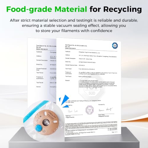 Creality 3D Printer Filament Storage 10 Storage Bags with Hand Pump, 15.75x15.75 inch, Premium Cleaning Drying Sealed, 3D Filament Dryer for 1kg 3D Printer Filament - color: 10 Vacuum Bags With Hand Pump