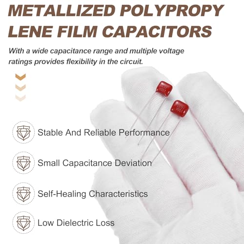 MECCANIXITY Capacitors Kit CBB21/CBB22 100V 103J 0.01UF Red 20 PCS - style: 100V 103J 0.01UF