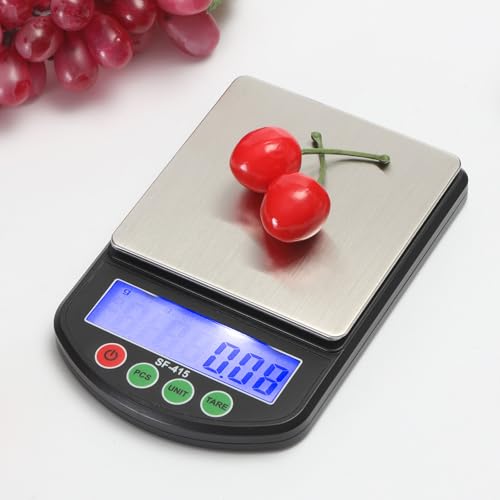 Pocket Food Scale High-Precision Electronic Scale 600g*0.01g Small Digital Weighing Scale Suitable for Dieting, Kitchen Cooking, Baking and Meal Preparation, Includes Batteries