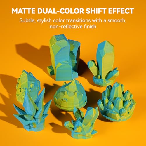 JAYO Dual Color Matte PLA 3D Printer Filament 1.75mm, 1.1kg, Yellow-Cyan - color: 1.1kg Dual Matte (Yellow-cyan)