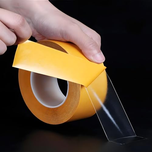 Ultra-Thin Clear Double Sided Adhesive Tape 2 Inch x 85FT Heavy Duty Two Side Strong Sticky Mounting Tape, for DIY Arts & Crafts, Rug Non-slip, Anti Cat Scratch, Paste Wall Decoration, CNC Woodworking - size: 2 inch x 85 feet
