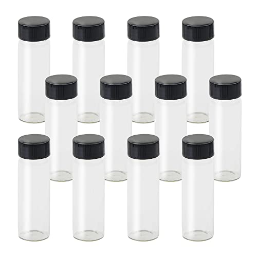 1st Choice Glass Vials, 3 Dram/ 12ml, Pack of 12 - Storage Bottle With PE Gasket - size: M