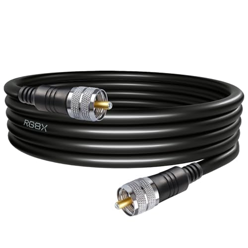 RG8X PL259 Coaxial Cable SO239 UHF CB Antenna Cable Jumper, 6.6FT (2M) Low Loss UHF Male to UHF Male 50 ohm CB Antenna Extension Coax Cable for HAM Radio, SWR Meter, Antenna Analyzer, Dummy Load Ect - size: 6.6FT(2M)