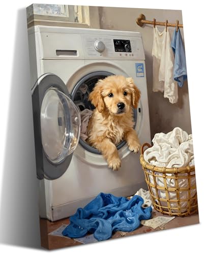 ZOIYINO Laundry Room Canvas Frame Wall Art Laundry Sign Painting - color: Laundry Room Canvas Frame Wall Art