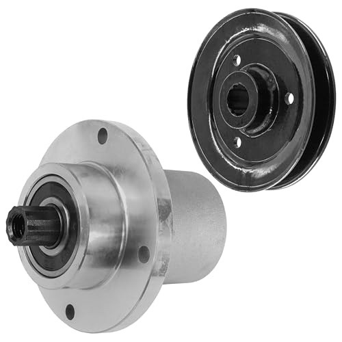 Caltric 54in Deck Spindle and Pulley Compatible with Hustler FasTrak SD / Z4 / Trimstar/FasTrak/Super Mini Z HT/Mini Z 783506 786889