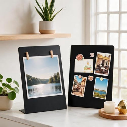 Magnetic Metal Display Stand, 2 Pack Magnetic Bulletin Board - color: Black