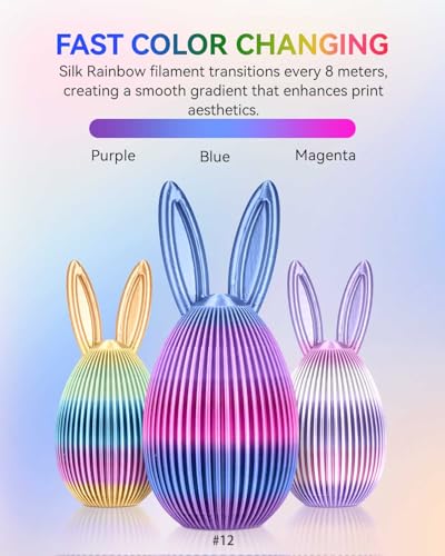JAYO Silk Rainbow PLA+ 3D Printer Filament 1.75mm, 1.1kg - color: Silk Rainbow 02, size: 1.1KG