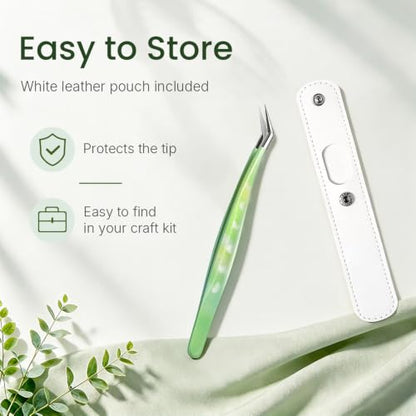 Craft Tweezers, Precision Tweezers for Stickers with Resin Finish