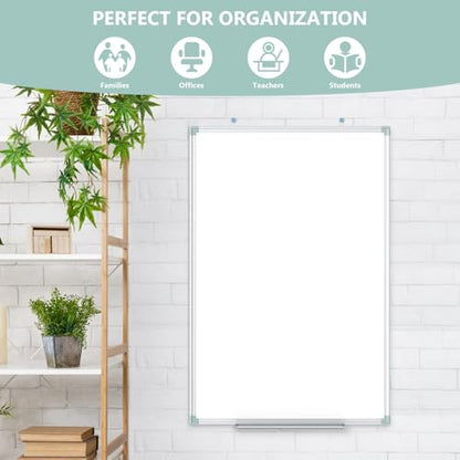 Lockways Magnetic Dry Erase Board, 36 x 24 Inch Magnetic Whiteboard - color: Silver, size: 36" x 24"